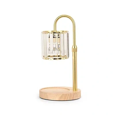 Kirkland's Glass Panel Candle Warmer Lamp In Gold
