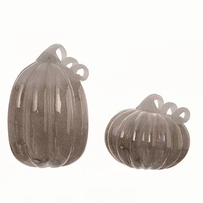 Kirkland's Glass Pumpkins In Gray