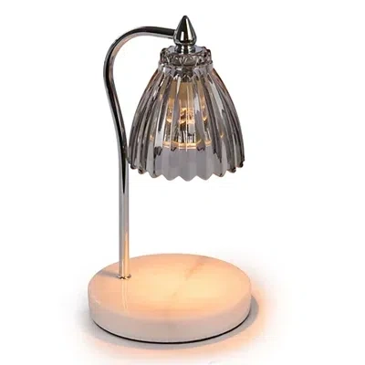 Kirkland's Glass Shade Candle Warmer Lamp In Gray