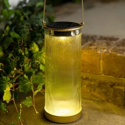 Kirkland's Glass Solar Lantern In Transparent