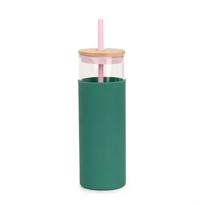 Kirkland's Glass Tumbler With Green Silicone Sleeve