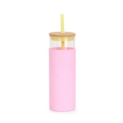 Kirkland's Glass Tumbler With Pink Silicone Sleeve