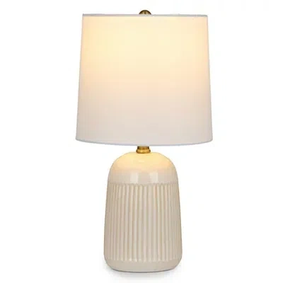Kirkland's Glazed Ceramic Table Lamp In White