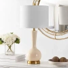 Kirkland's Glazed Ivory Glass Teardrop Table Lamp In Multi