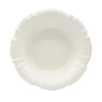 Kirkland's Glazed Scalloped Ceramic Pasta Bowl In White