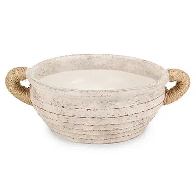 Kirkland's Glito Cream Clay Decorative Bowl In Brown