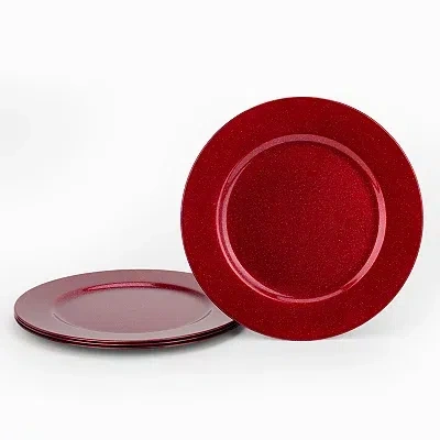 Kirkland's Glitter Christmas Chargers In Red
