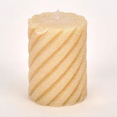 Kirkland's Glitter Spiral Pillar Candle In White