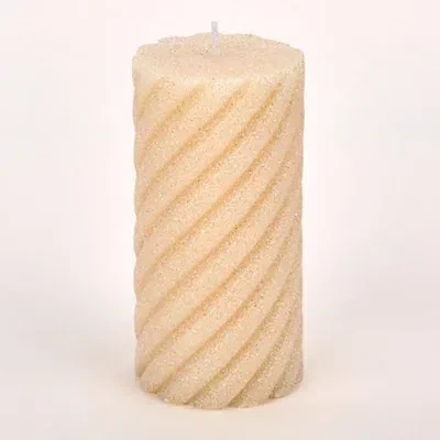 Kirkland's Glitter Spiral Pillar Candle In White