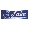 Kirkland's Go Jump In The Lake Hooked Lumbar Pillow In White