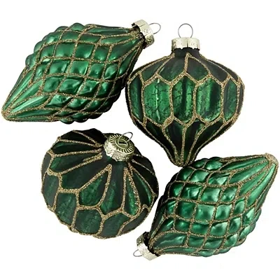 Kirkland's Gold Onion Finial Ornaments In Green