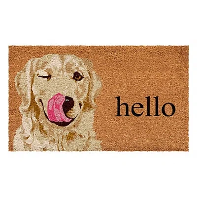 Kirkland's Golden Retriever Hello Doormat In Multi