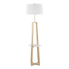 Kirkland's Golden Triangle Marble Shelf Floor Lamp In White