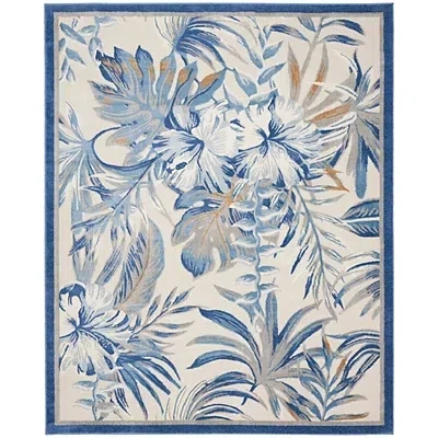 Kirkland's Grand Leaf Coastal Area Rug In Blue