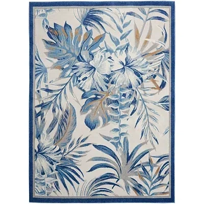 Kirkland's Grand Leaf Coastal Area Rug In Blue