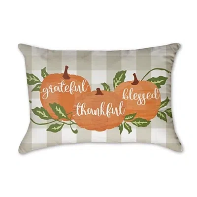 Kirkland's Grateful Thankful Blessed Pillow In Orange