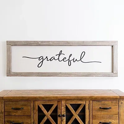Kirkland's Grateful Wooden Wall Plaque In Gray