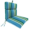Kirkland's Green Capri Stripes Outdoor Chair Cushion In Blue