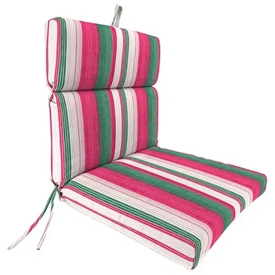 Kirkland's Green Stripe Outdoor Chair Cushion In Multi