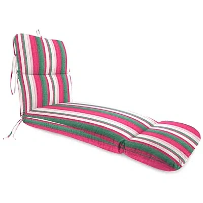 Kirkland's Green Stripe Outdoor Chaise Cushion In Multi