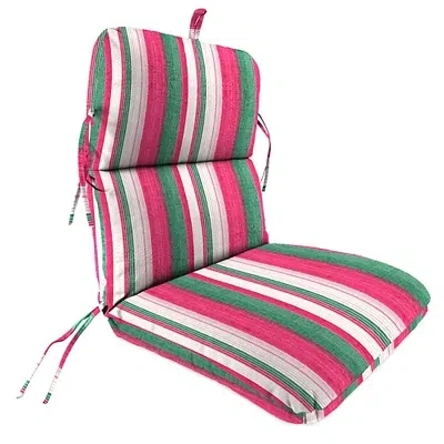 Kirkland's Green Striped Outdoor Chair Cushion In Multi