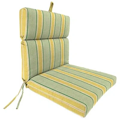 Kirkland's Green Striped Outdoor Chair Cushion In Yellow