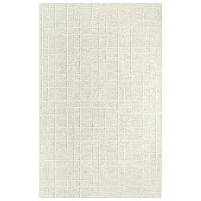 Kirkland's Grid Lofton Wool Area Rug In White
