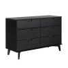 Kirkland's Grooved Handle 6-drawer Dresser In Black
