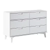 Kirkland's Grooved Handle 6-drawer Dresser In White