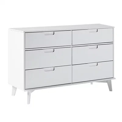 Kirkland's Grooved Handle 6-drawer Dresser In White