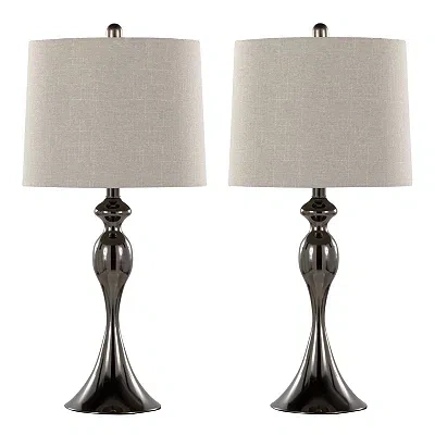Kirkland's Gunmetal Ashland Table Lamps In Silver