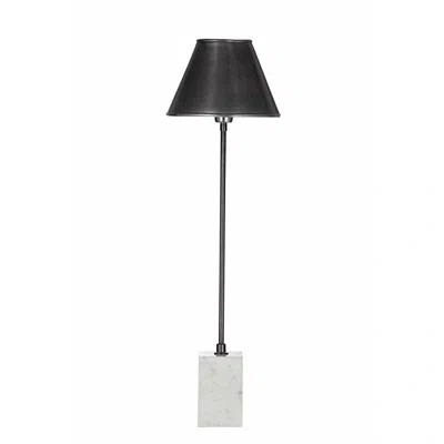 Kirkland's Gunmetal Gray Buffet Lamp With Marble Base In Multi