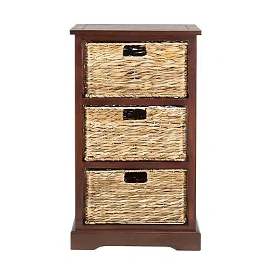 Kirkland's Hailey Wicker Basket Storage Accent Table In Brown