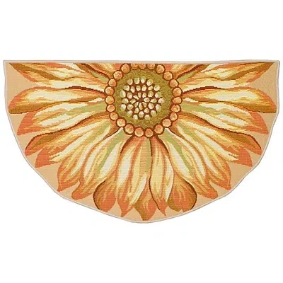 Kirkland's Half-round Floral Indoor/outdoor Accent Rug In Transparent