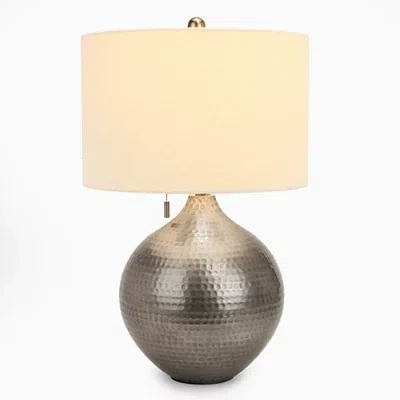 Kirkland's Hammered Metal Table Lamp In White