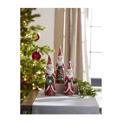 Kirkland's Hand Carved Wooden Santas In Multi