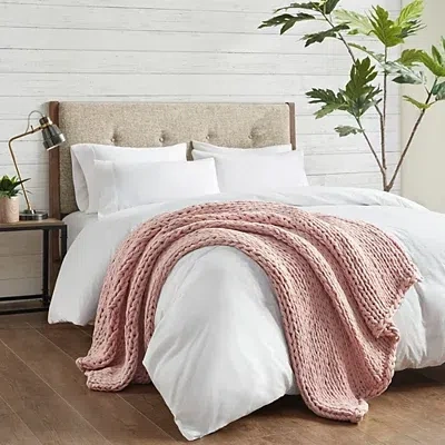 Kirkland's Hand Made Chunky Double Knit Throw Blanket In Pink