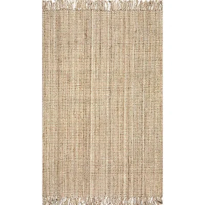 Kirkland's Hand Woven Chunky Loop Natural Jute Area Rug In Neutral