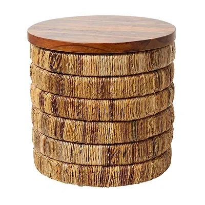 Kirkland's Handmade Seagrass Round Accent Table In Brown