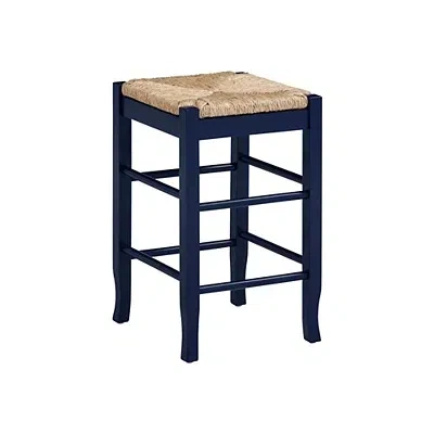Kirkland's Handwoven Square Wooden Counter Stool In Blue