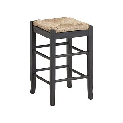 Kirkland's Handwoven Square Wooden Counter Stool In Black