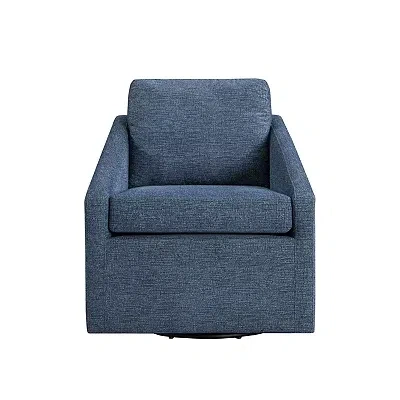 Kirkland's Hannover Swivel Accent Chair In Blue
