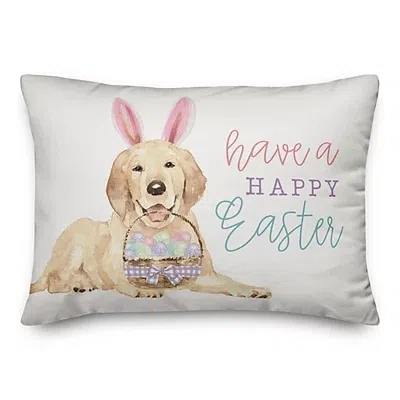 Kirkland's Happy Easter Dog Indoor/outdoor Lumbar Pillow In Multi