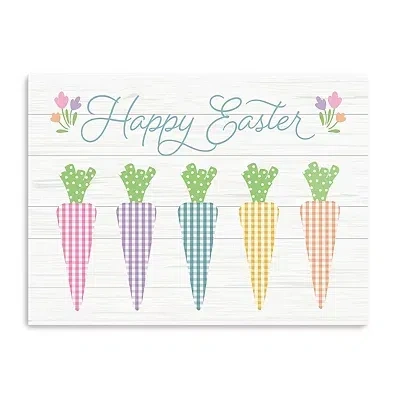 Kirkland's Happy Easter Plaid Carrots Canvas Art Print