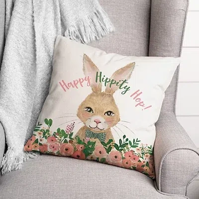 Kirkland's Happy Hippity Hop Bunny Indoor/outdoor Pillow In Multi
