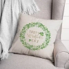 Kirkland's Happy St. Patrick's Day Clover Wreath Throw Pillow In Green