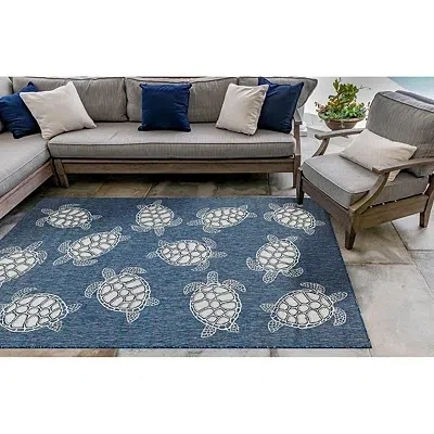 Kirkland's Harrison Turtle Indoor/outdoor Area Rug In Blue