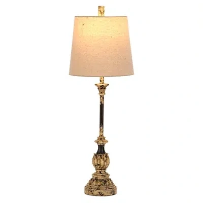 Kirkland's Hazel Distressed Cream Resin Buffet Lamp In Brown