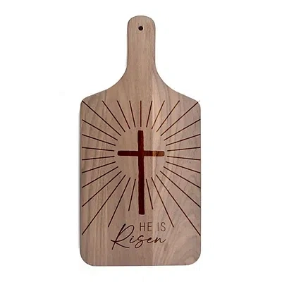 Kirkland's He Is Risen Walnut Cutting Board In Brown