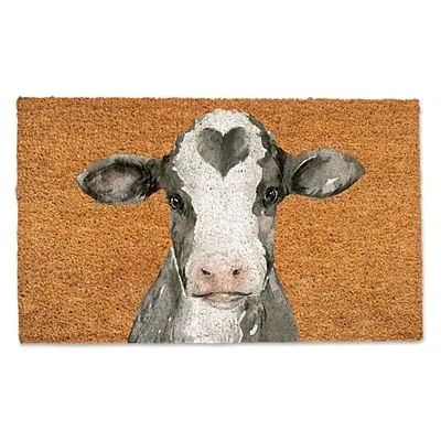 Kirkland's Heart Cow Doormat In Animal Print
